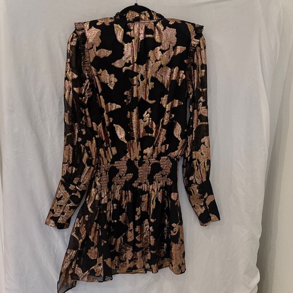 Ramy Brook Jayda dress size XS black gold silk - Picture 8 of 8
